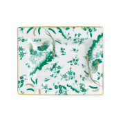 Ginori Oro Di Doccia Green Rectangular Vide Poche - 6" x 7.5"